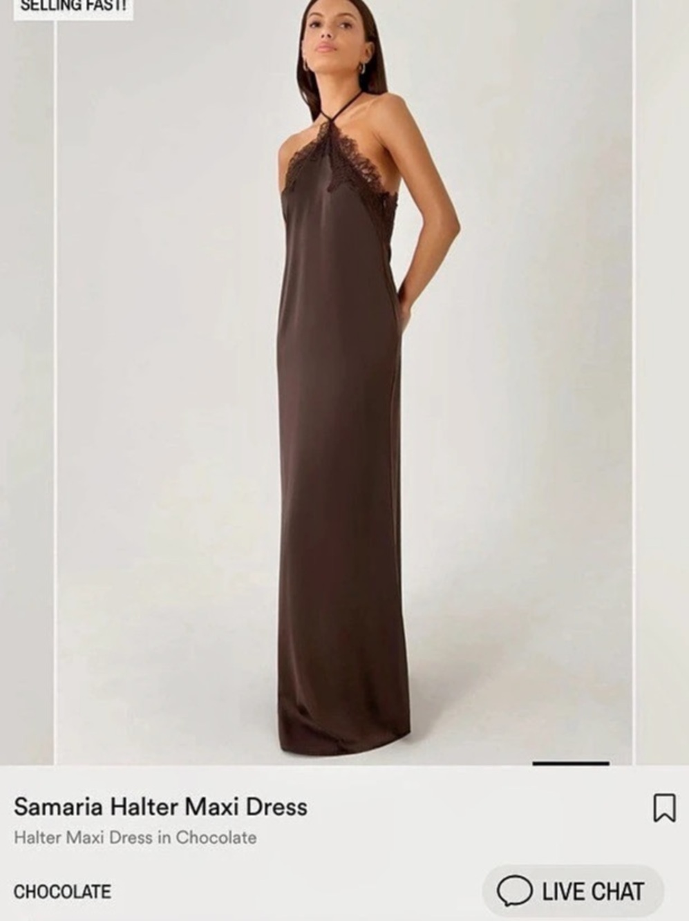 Peppermayo Samaria Halter Maxi Dress Halter Maxi Dress in Brown Size 6 - NWT, ne - Picture 2 of 5